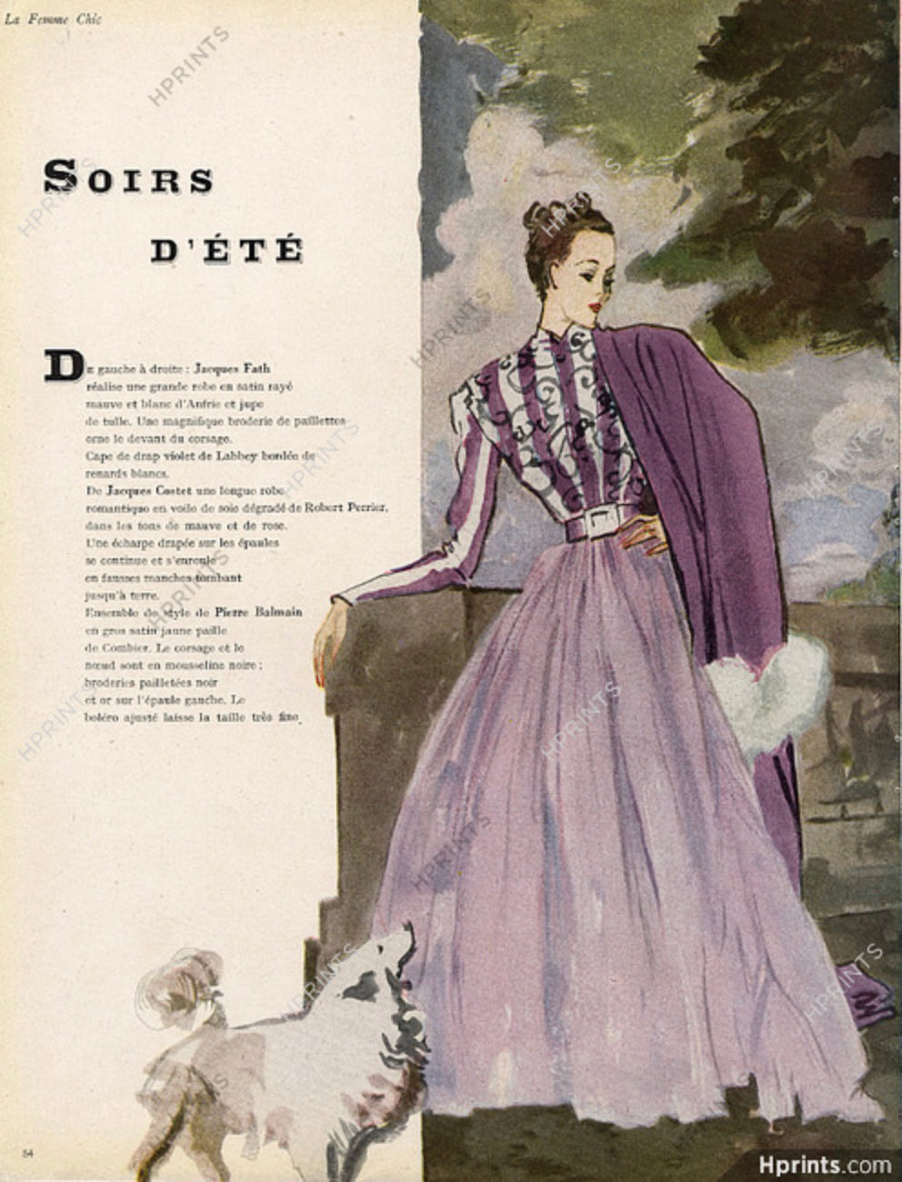 1949 Jacques Fath Attributed Haute Couture Embroidered Beaded Eyelet Cream Linen Gown