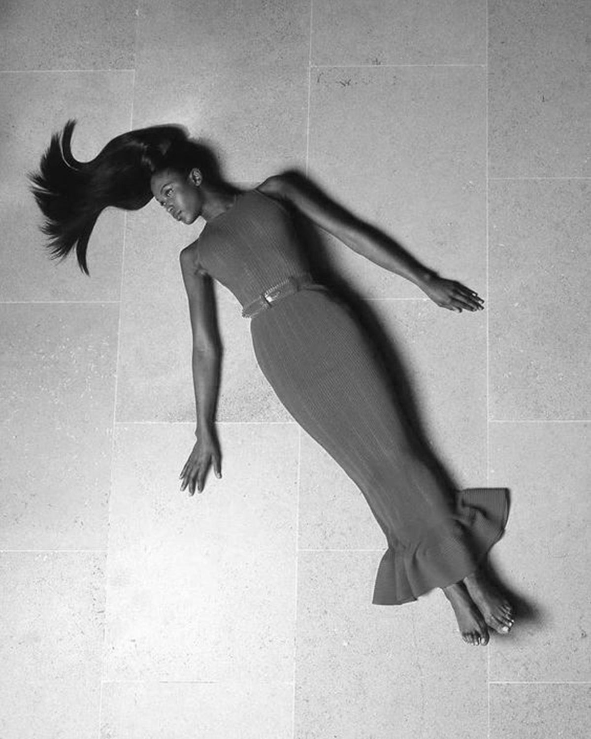 1996 Azzedine Alaia Black Nude-Illusion Knit Bodycon Floor Length Gown