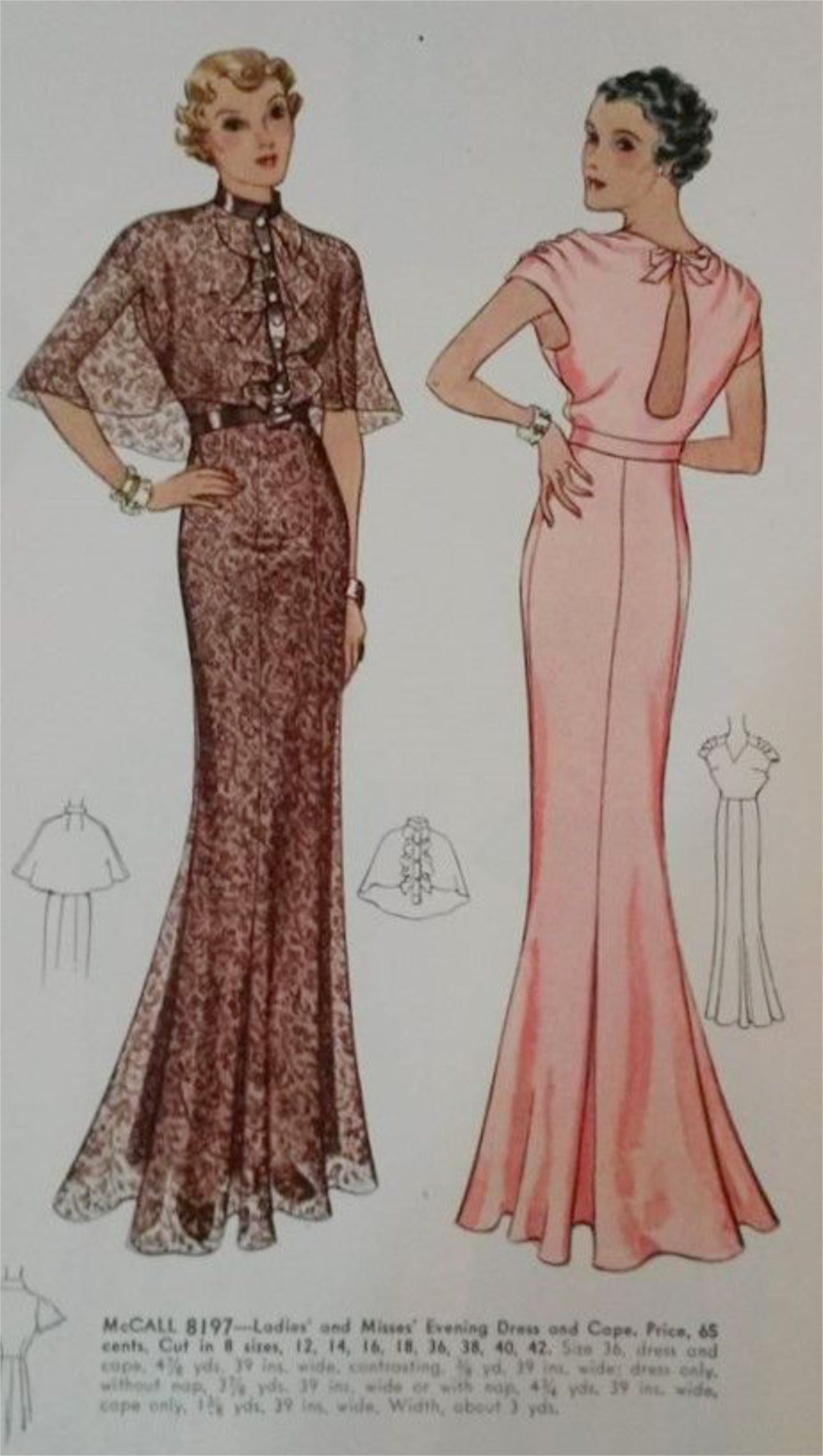 1930's French Sheer Burgundy Lace Tiered Bias-Cut Gown & Matching Cape - Timeless Vixen 1930's French Sheer Burgundy Lace Tiered Bias-Cut Gown & Matching Cape - Timeless Vixen