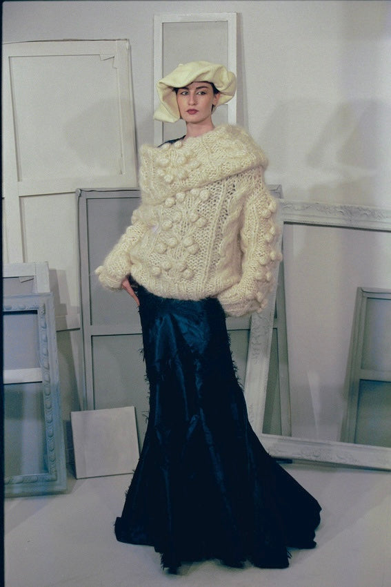 1999 Christian Dior by John Galliano Sapphire Blue Eyelash Silk Backless Bias-Cut Gown