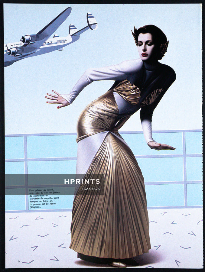 1984 Thierry Mugler &#39;Winter of the Angels&#39; Metallic Gold Lamè &amp; Stretch Velvet Gown