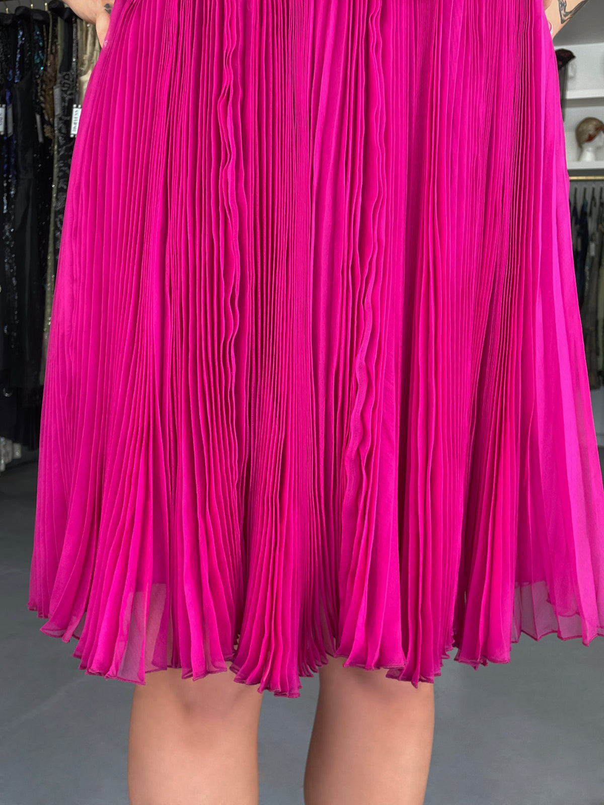 2010 Christian Dior by John Galliano Fuchsia Pink Pleated Sheer Silk Lingerie Dress