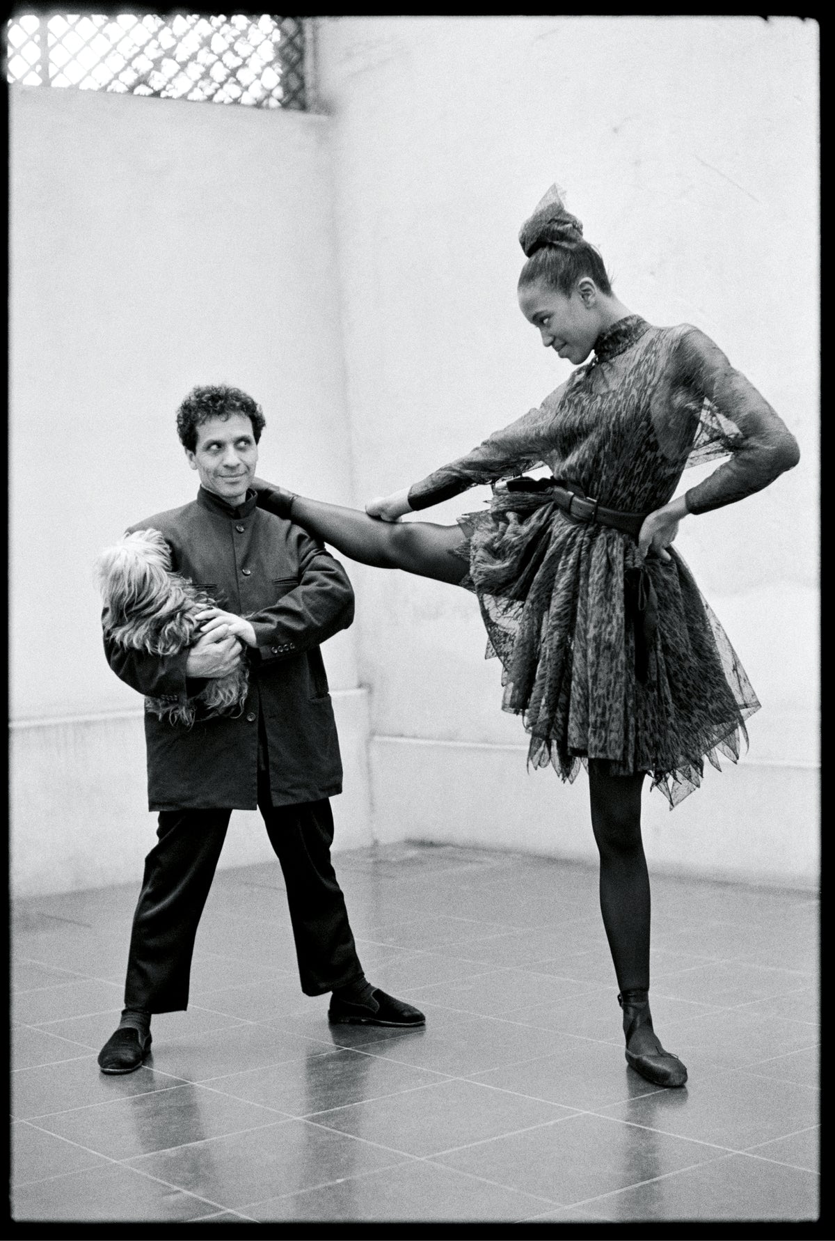 1987 Azzedine Alaia Naomi Campbell Featured Runway Sheer Lace Mini Dress