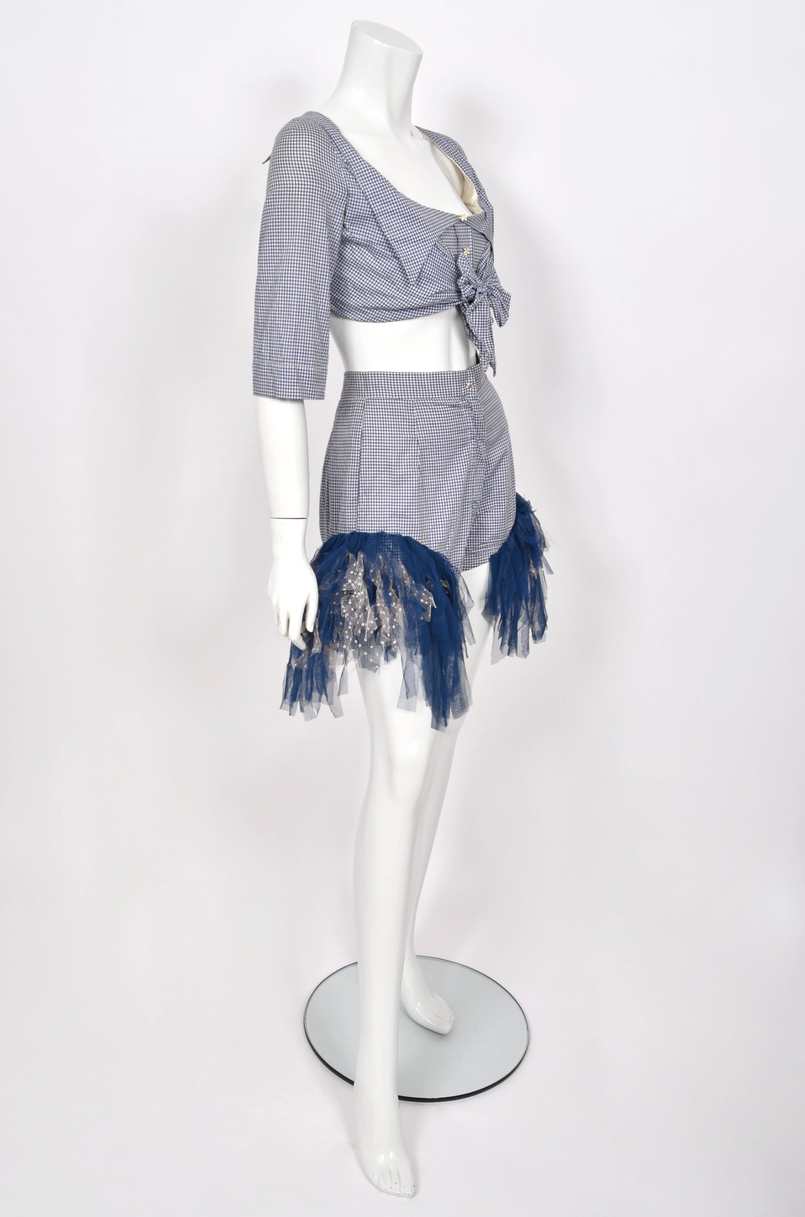 1992 s/s Vivienne Westwood Iconic Gingham Corset & Tulle-Trimmed