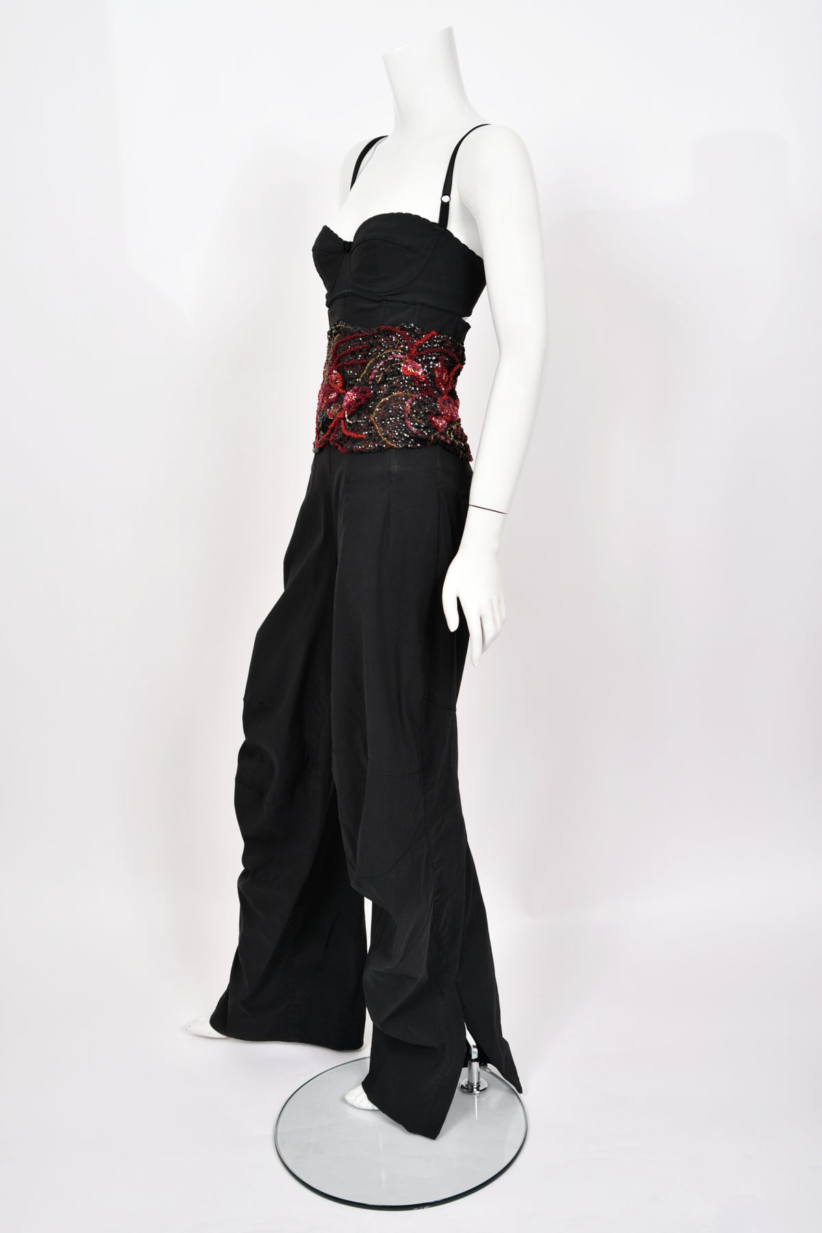 1999 Dolce &amp; Gabbana Custom Couture for Whitney Houston Beaded Bustier Jumpsuit