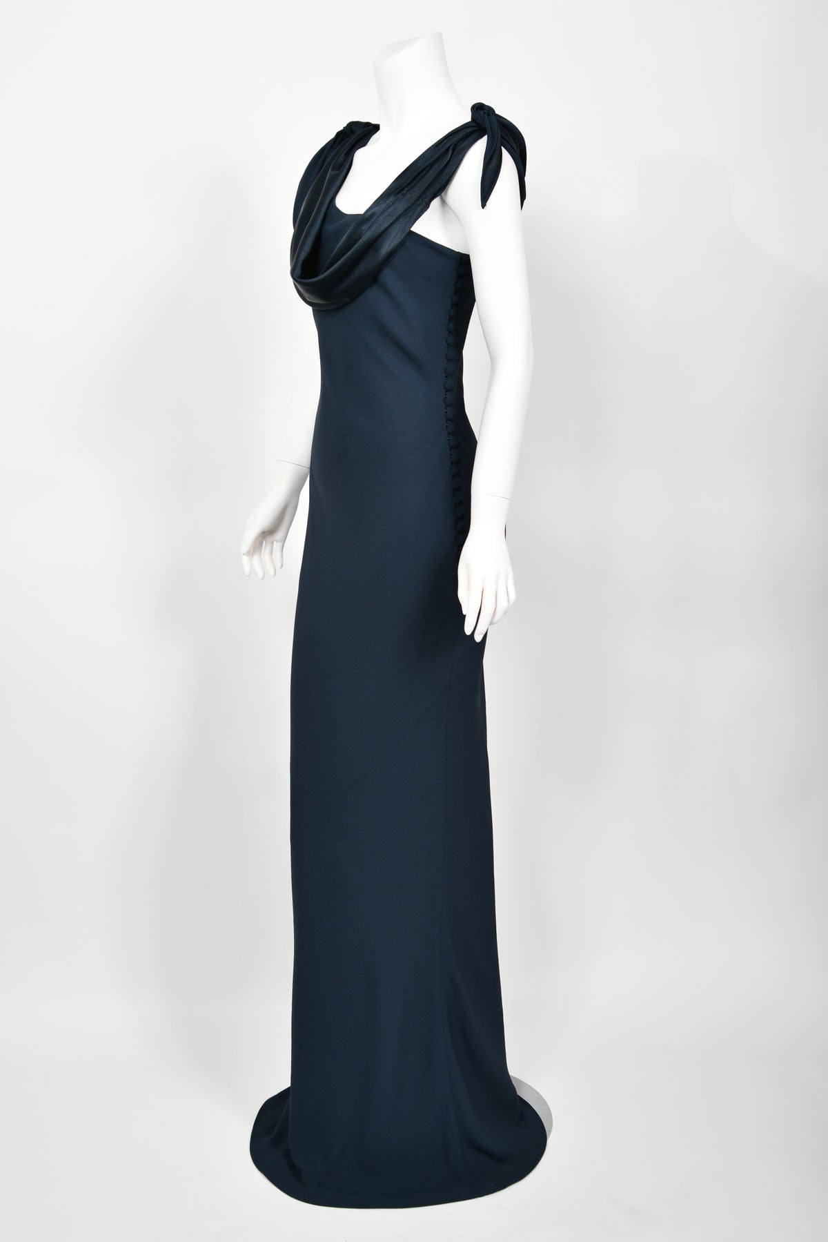 Vintage 1998 Christian Dior by John Galliano Navy Blue Silk