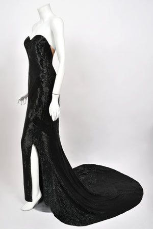 1943 Gilbert Adrian Custom Couture for Lana Turner Fully Beaded Hourglass Trained Gown