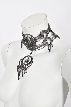 2000 Christian Dior by John Galliano Belle Époque Inspired Crescent Motif Oversized Choker