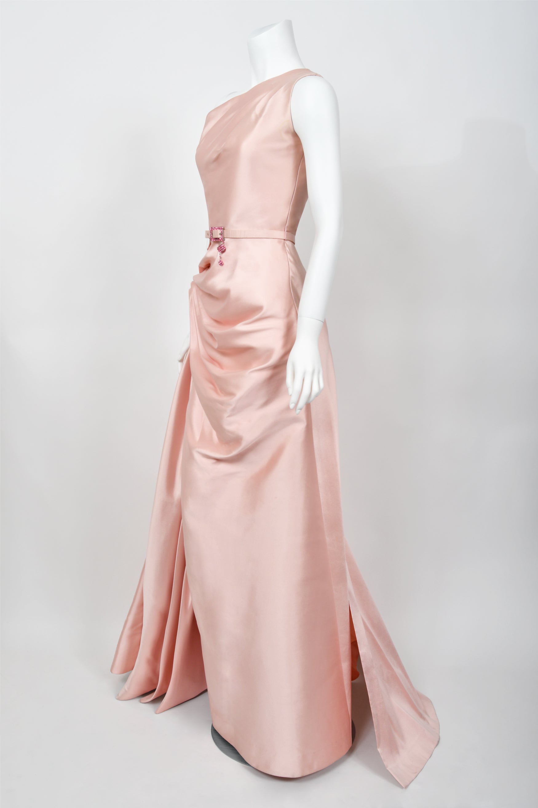 Vintage 2007 Christian Dior by John Galliano Blush Pink Silk Asymmetric Sculptural Gown - Timeless Vixen Vintage 2007 Christian Dior by John Galliano Blush Pink Silk Asymmetric Sculptural Gown - Timeless Vixen