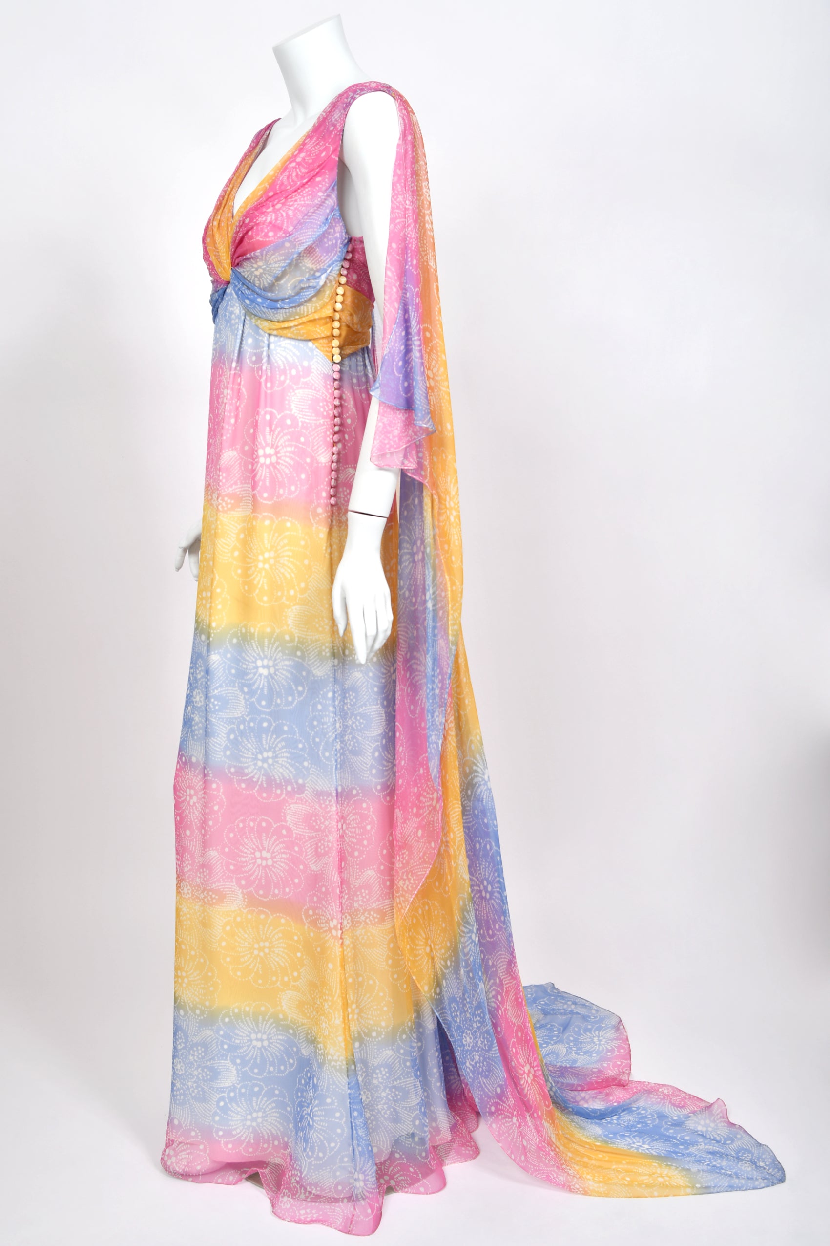 sachin and babi light blue dress Wholesale Girls Chiffon Rainbow Dress Eco-Friendly Chiffon Material main image 1