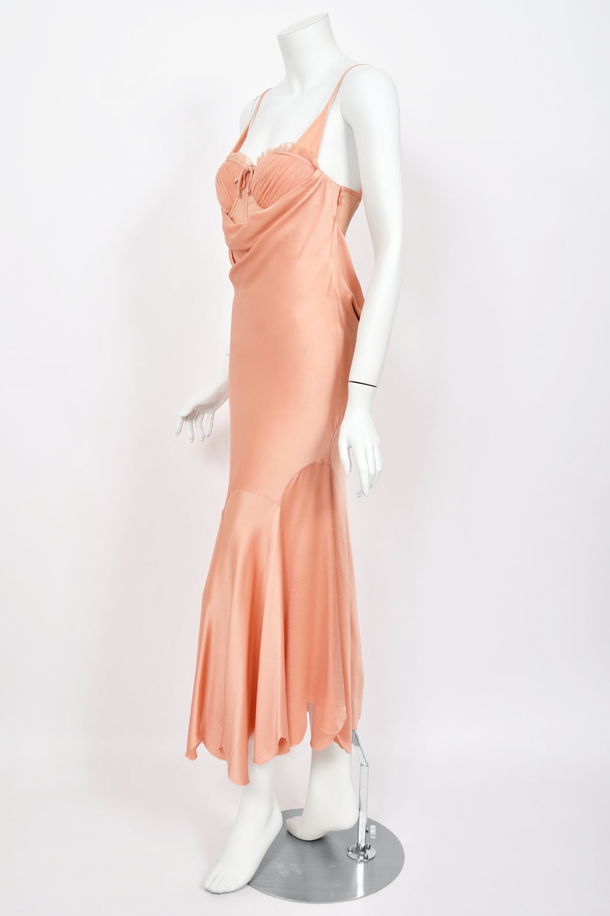 2004 Alexander McQueen Runway Pink Silk Bustier Bias-Cut Dress w/ Tags