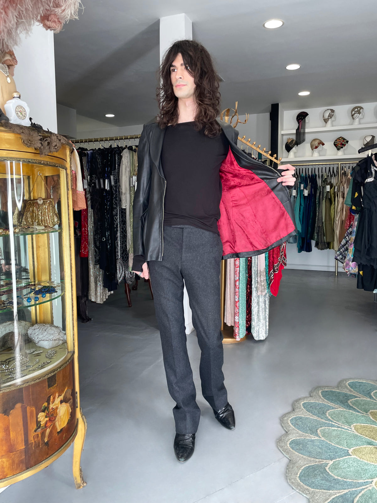 1998 Alexander McQueen Lifetime &#39;Joan&#39; Collection Black Leather Sculpted Jacket