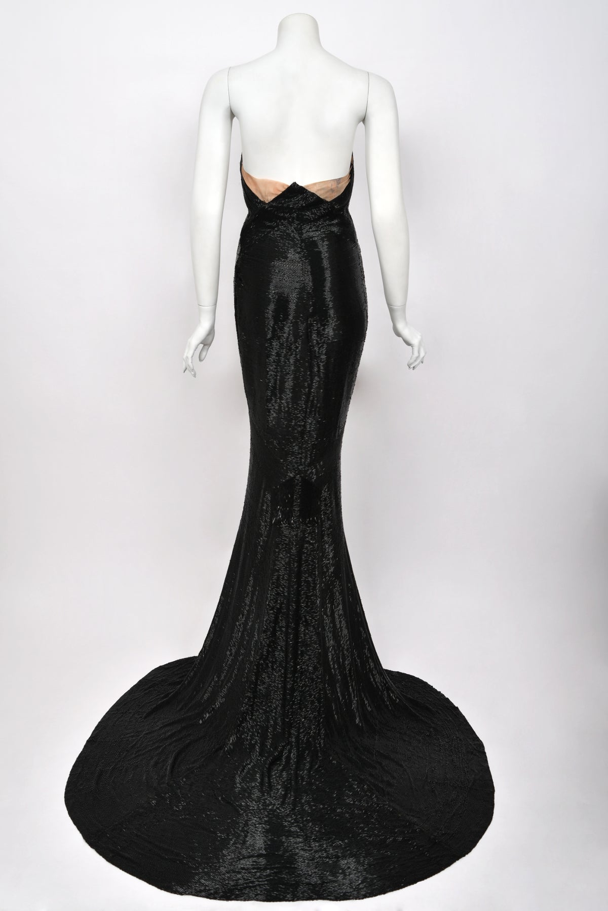 1943 Gilbert Adrian Custom Couture for Lana Turner Fully Beaded Hourglass Trained Gown