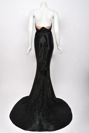 1943 Gilbert Adrian Custom Couture for Lana Turner Fully Beaded Hourglass Trained Gown