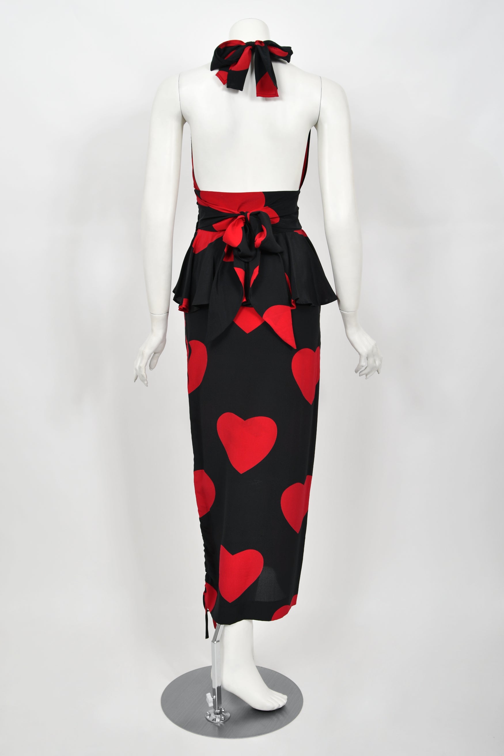 Vintage 1994 Moschino Couture Documented 'Heartbreaker' Novelty Print Silk Convertible Dress - Timeless Vixen Vintage 1994 Moschino Couture Documented 'Heartbreaker' Novelty Print Silk Convertible Dress - Timeless Vixen