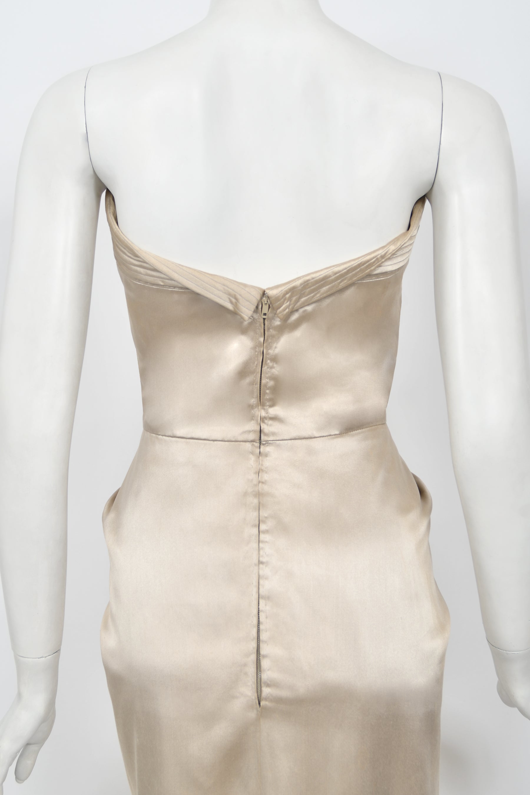 1950's Jacques Griffe Haute Couture Champagne Strapless Hourglass Gown 1950's Jacques Griffe Haute Couture Champagne Strapless Hourglass Gown