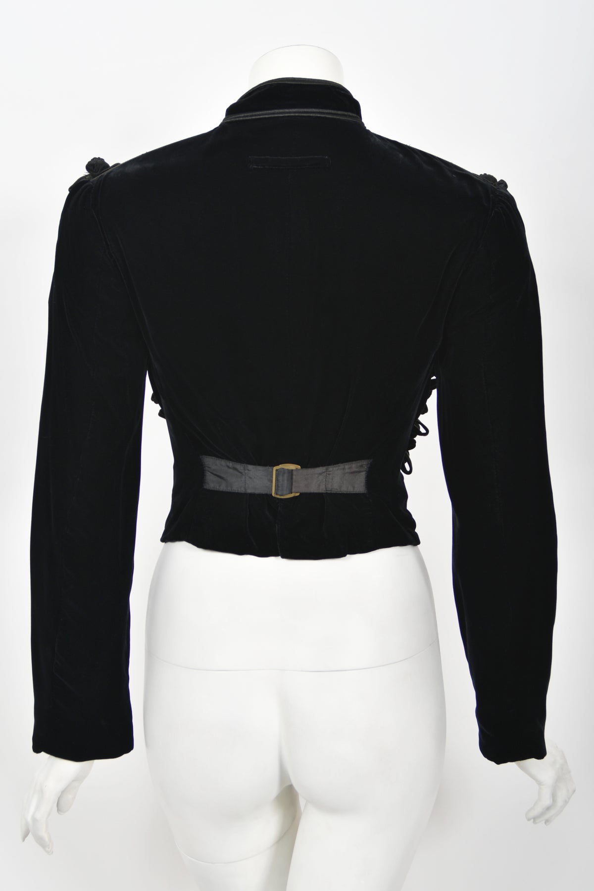 1991 Jean Paul Gaultier Documented Cher Worn Black Velvet Corset Cage Jacket