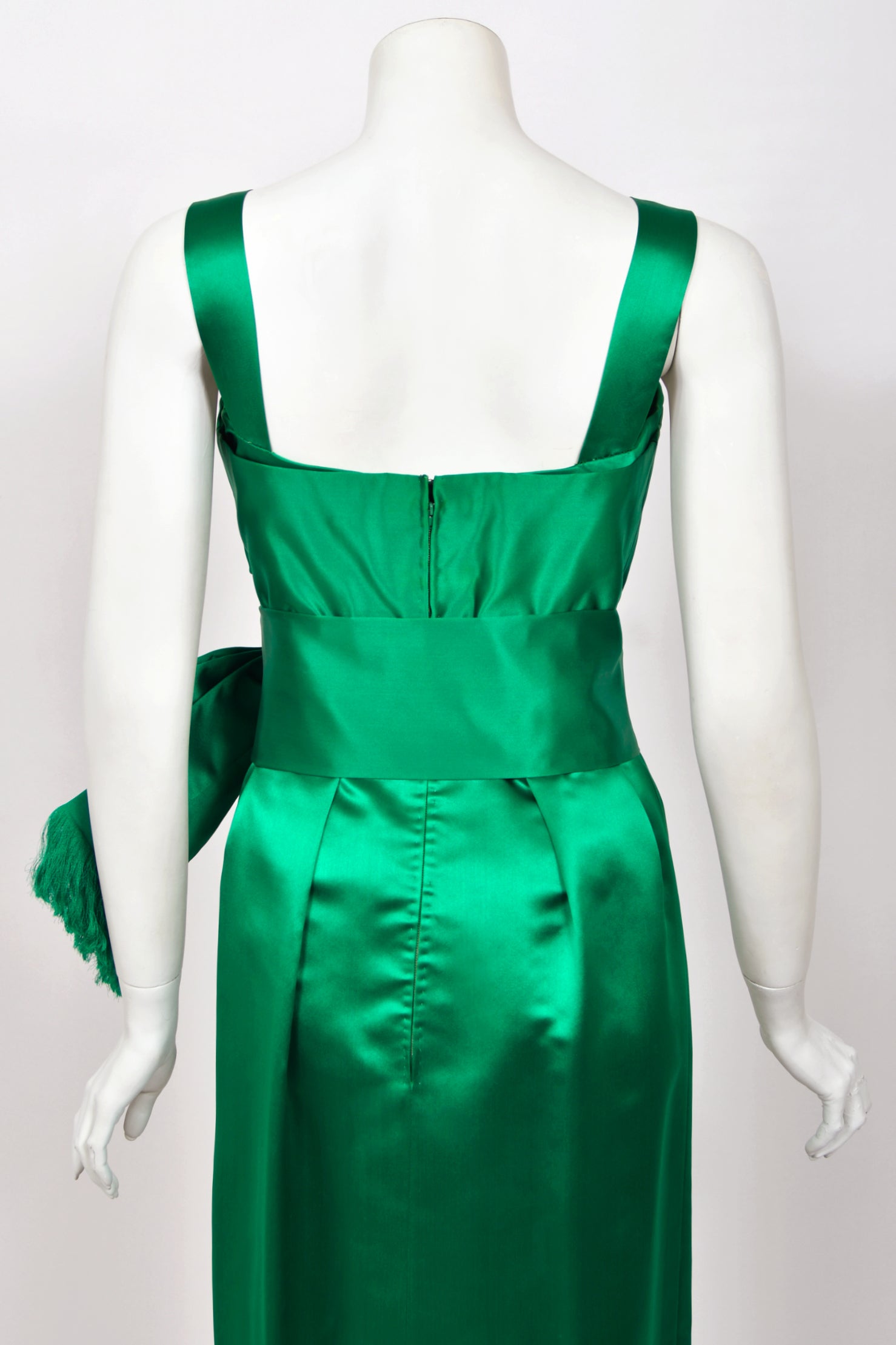 1958 Christian Dior by Yves Saint Laurent Emerald Green Cocktail Dress - Timeless Vixen 1958 Christian Dior by Yves Saint Laurent Emerald Green Cocktail Dress - Timeless Vixen