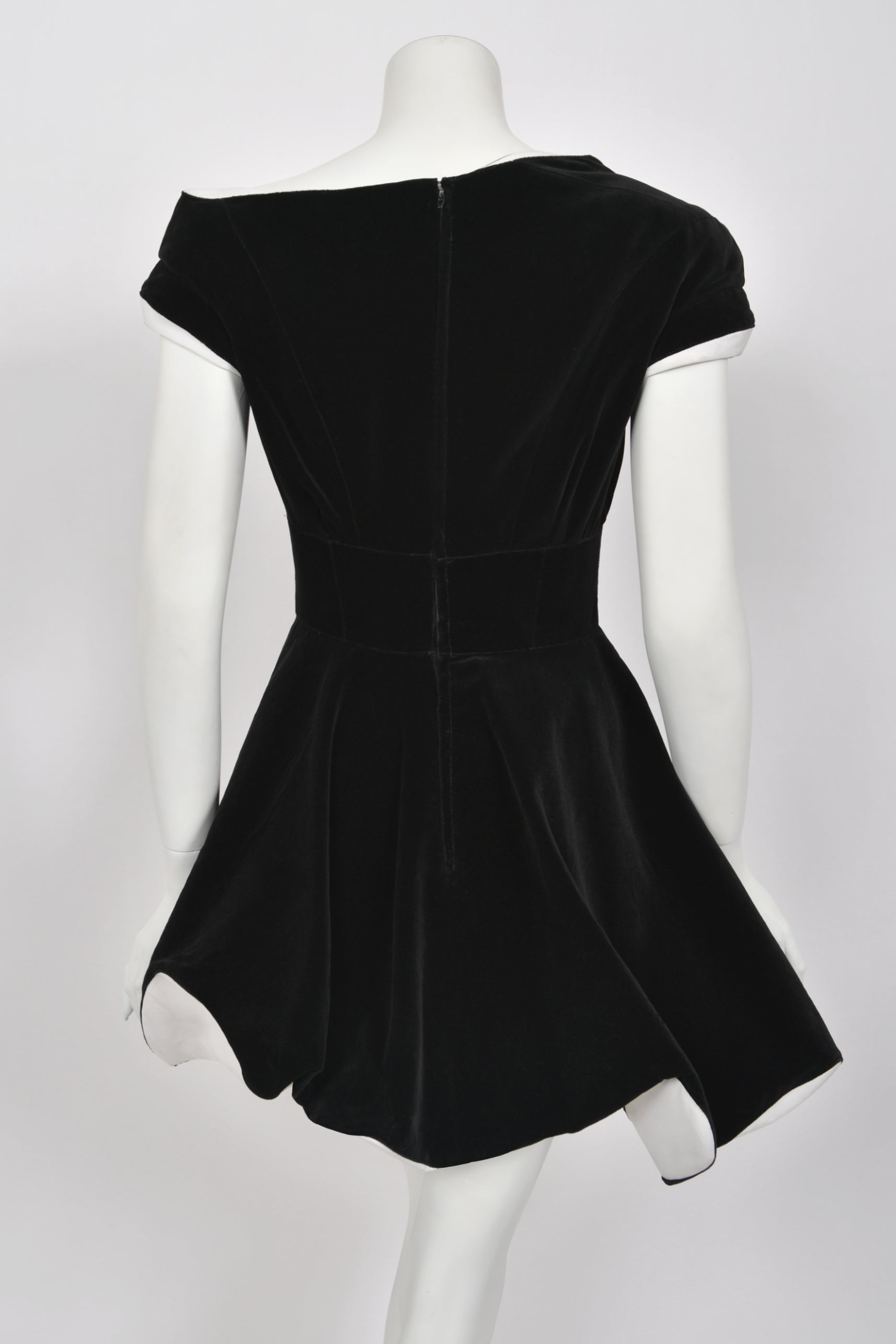 white velvet skater dress Ted Baker Velvet Puff Sleeve Skater Dress in White