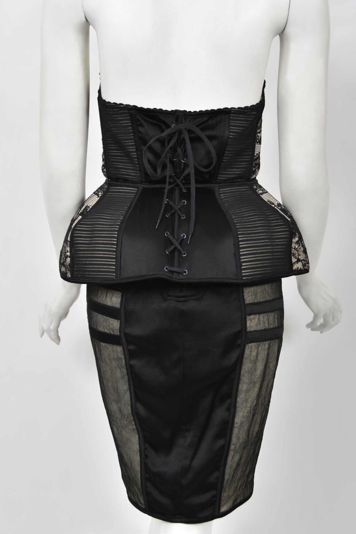 1988 Jean Paul Gaultier Documented Cowboy Lace 'Cone Bra' Bustier Lingerie Set