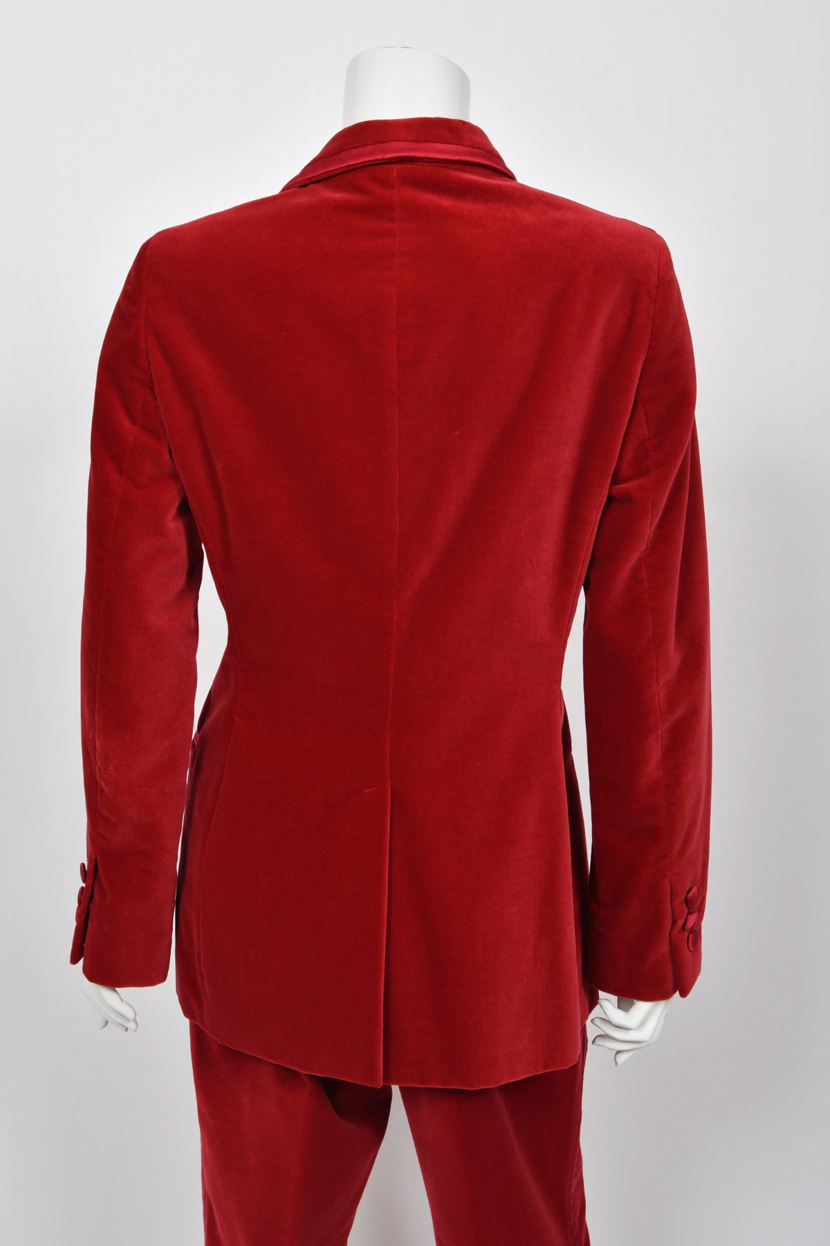 1996 Tom Ford for Gucci Red Velvet &#39;Gwenyth Paltrow&#39; Tailored Jacket Pantsuit