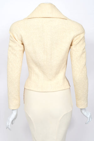 1998 John Galliano 'Haut Bohème' Collection Ivory Fitted Textural Jacket & Bias-Cut Maxi Skirt Set