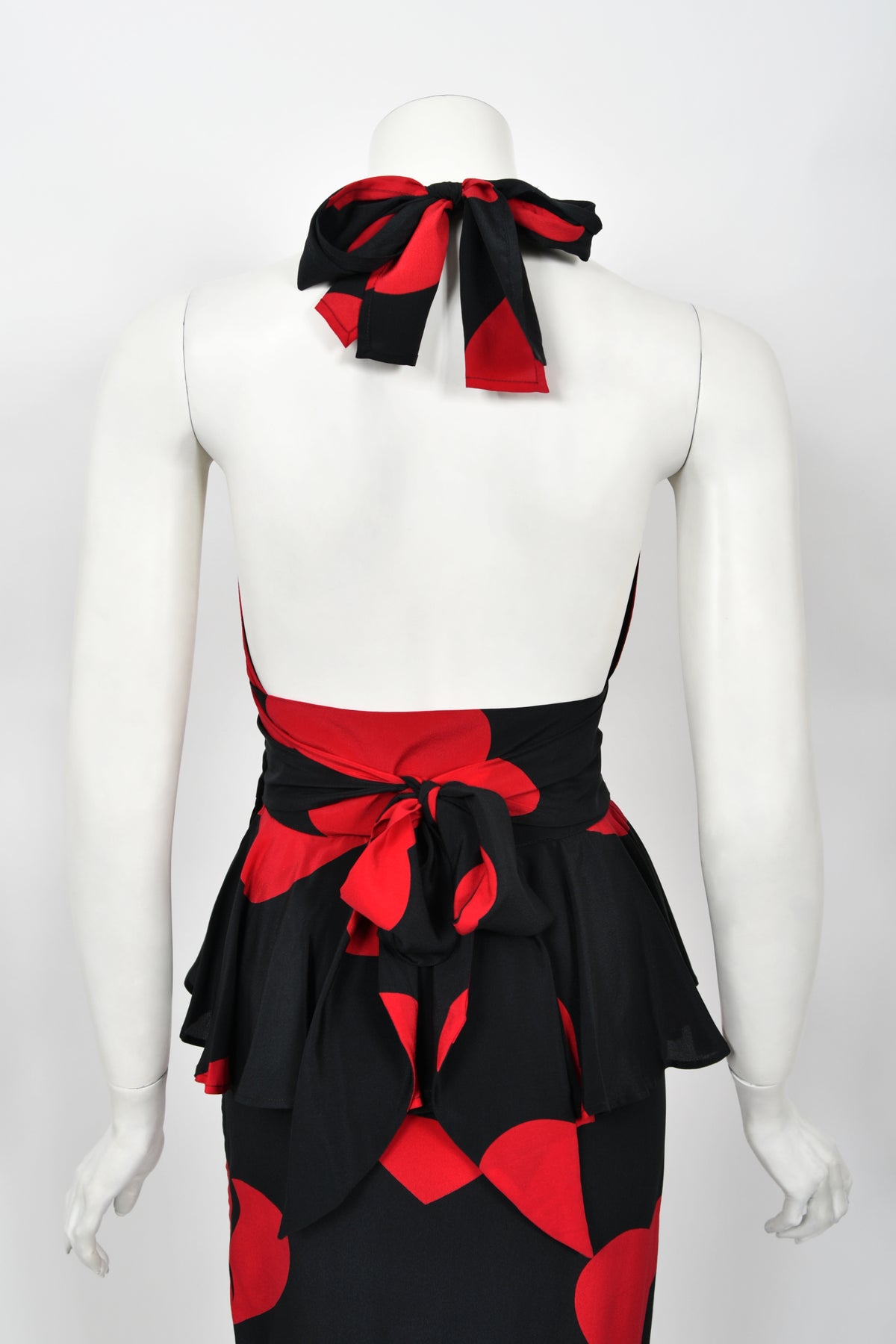 1994 Moschino Couture Documented &#39;Heartbreaker&#39; Novelty Print Silk Convertible Dress