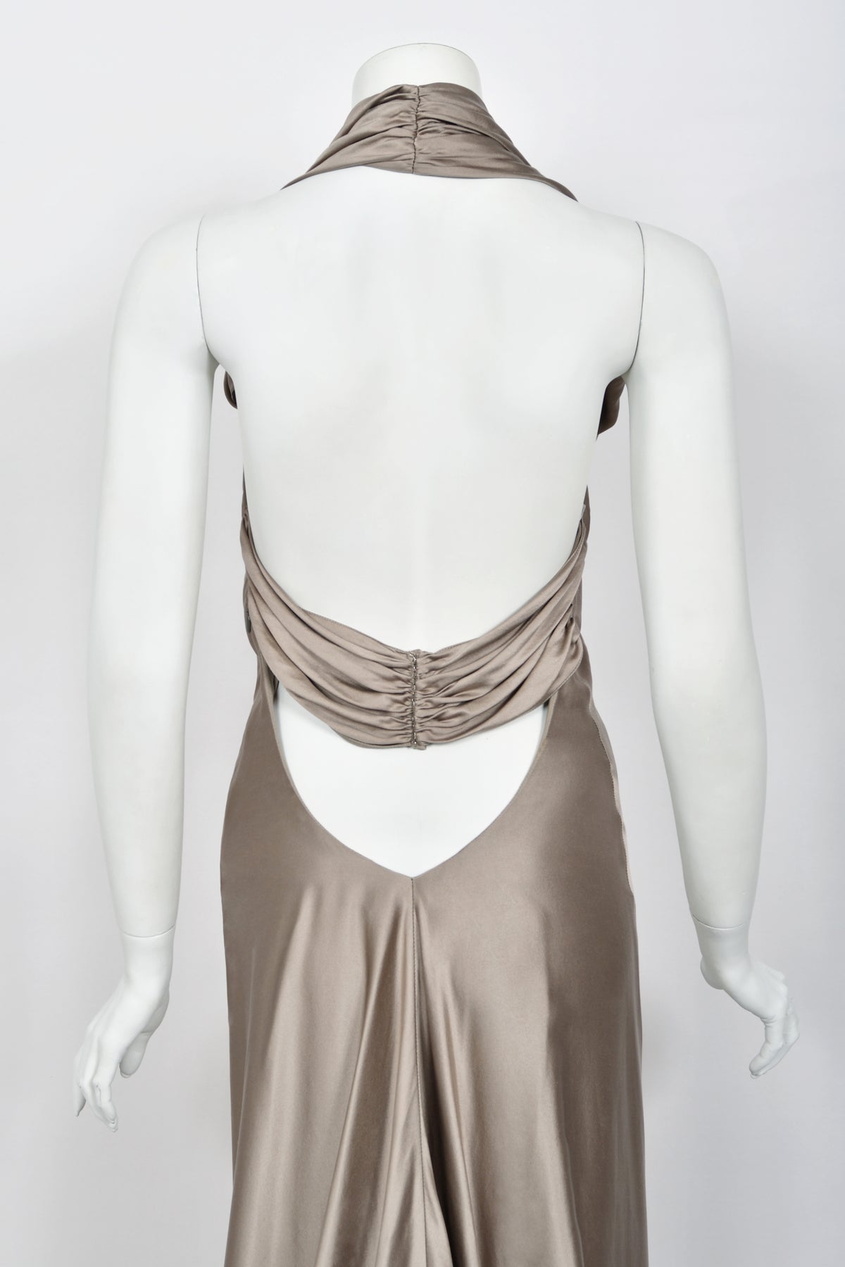 2014 Ralph Lauren Purple Label Platinum Silk Bias-Cut 'Old Hollywood' Gown w/ Optional Hood