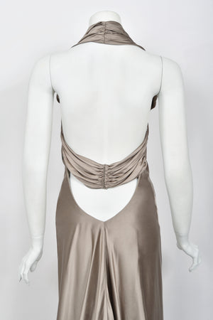 2014 Ralph Lauren Purple Label Platinum Silk Bias-Cut 'Old Hollywood' Gown w/ Optional Hood