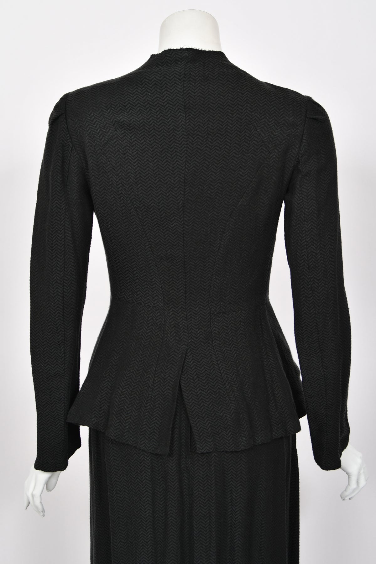 1998 Yohji Yamamoto Editorial Herringbone Button-Up Boned Jacket &amp; Maxi Skirt w/Tags