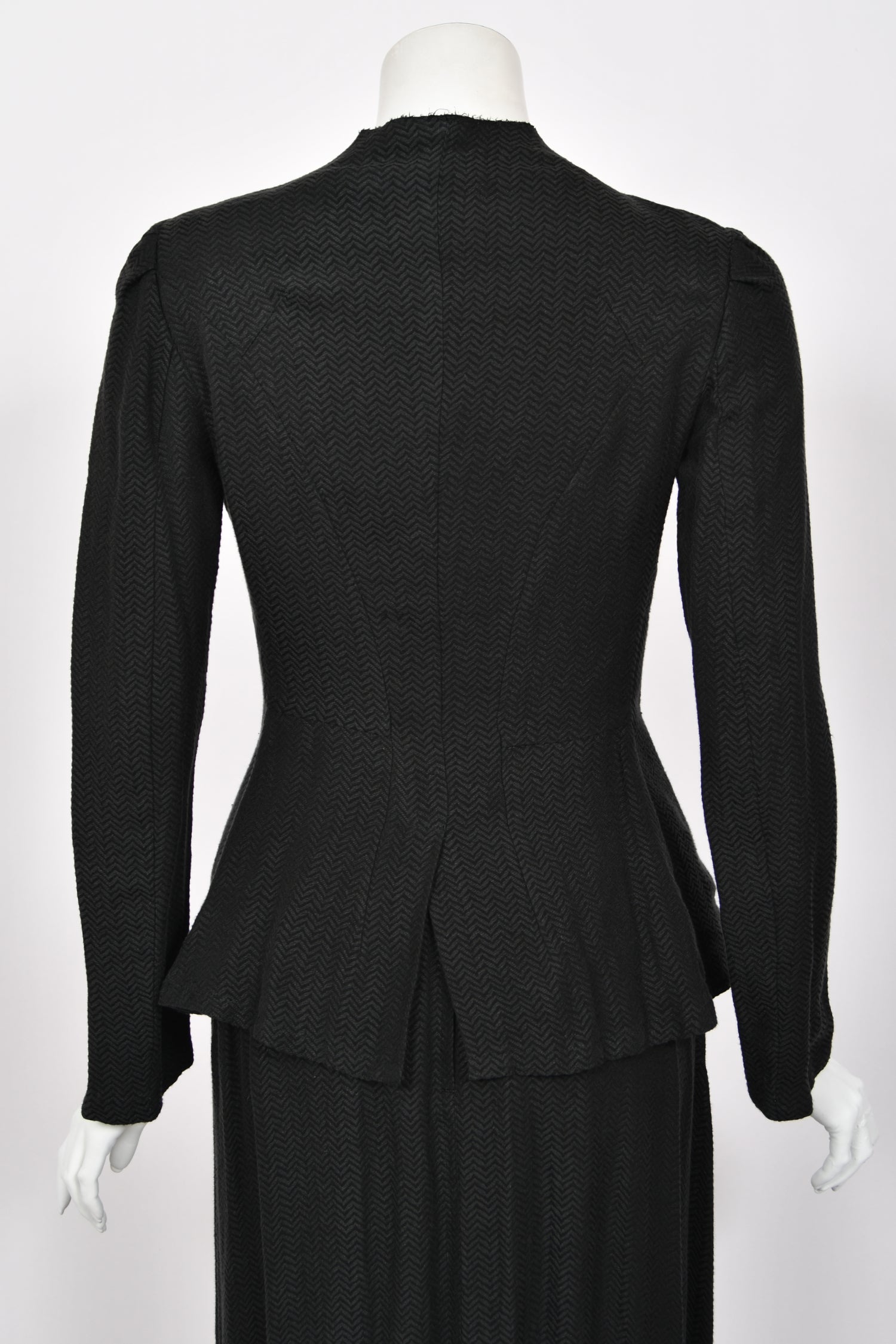 1998 Yohji Yamamoto Herringbone Button-Up Jacket & Maxi Skirt w 