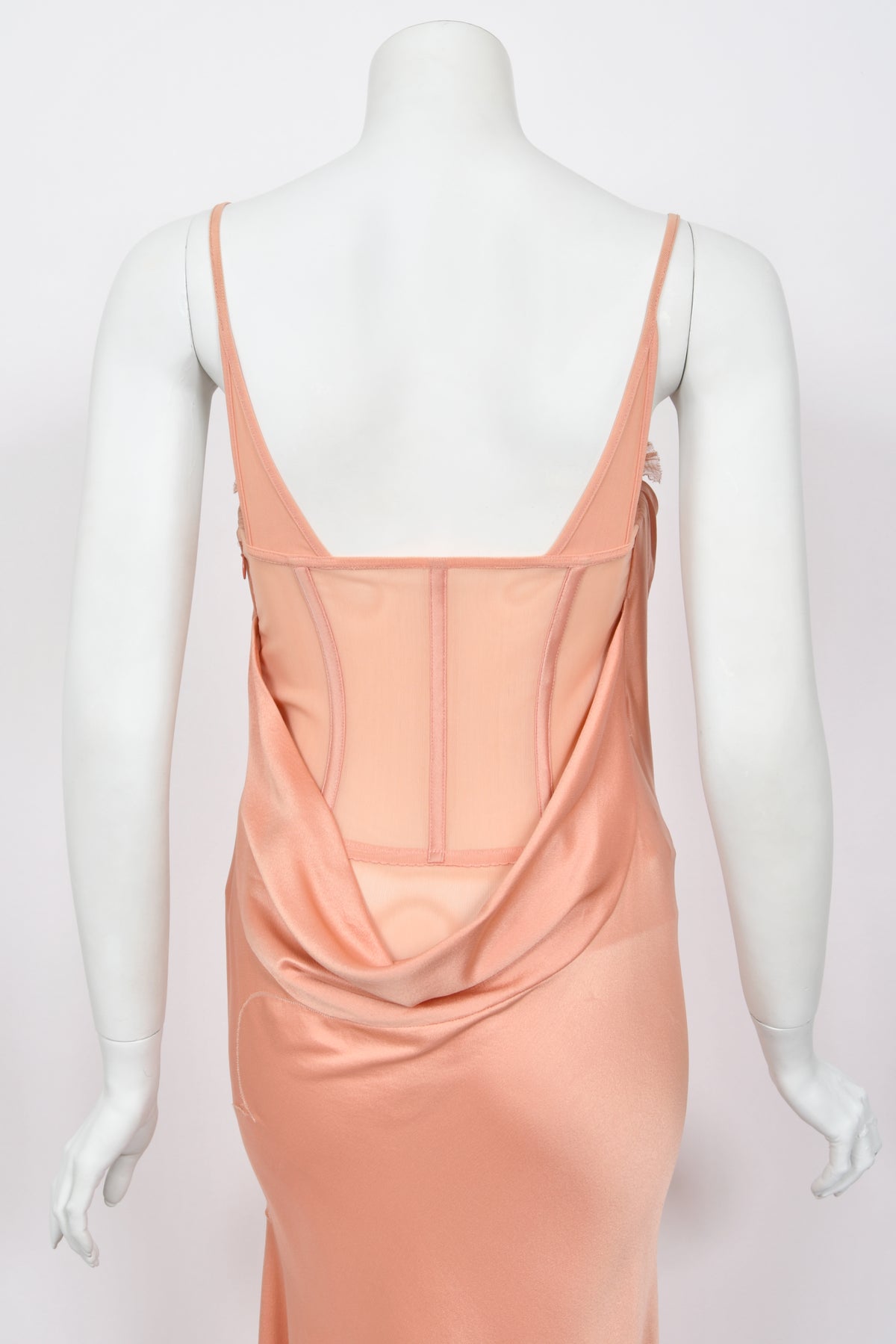2004 Alexander McQueen Runway Pink Silk Bustier Bias-Cut Dress w/ Tags