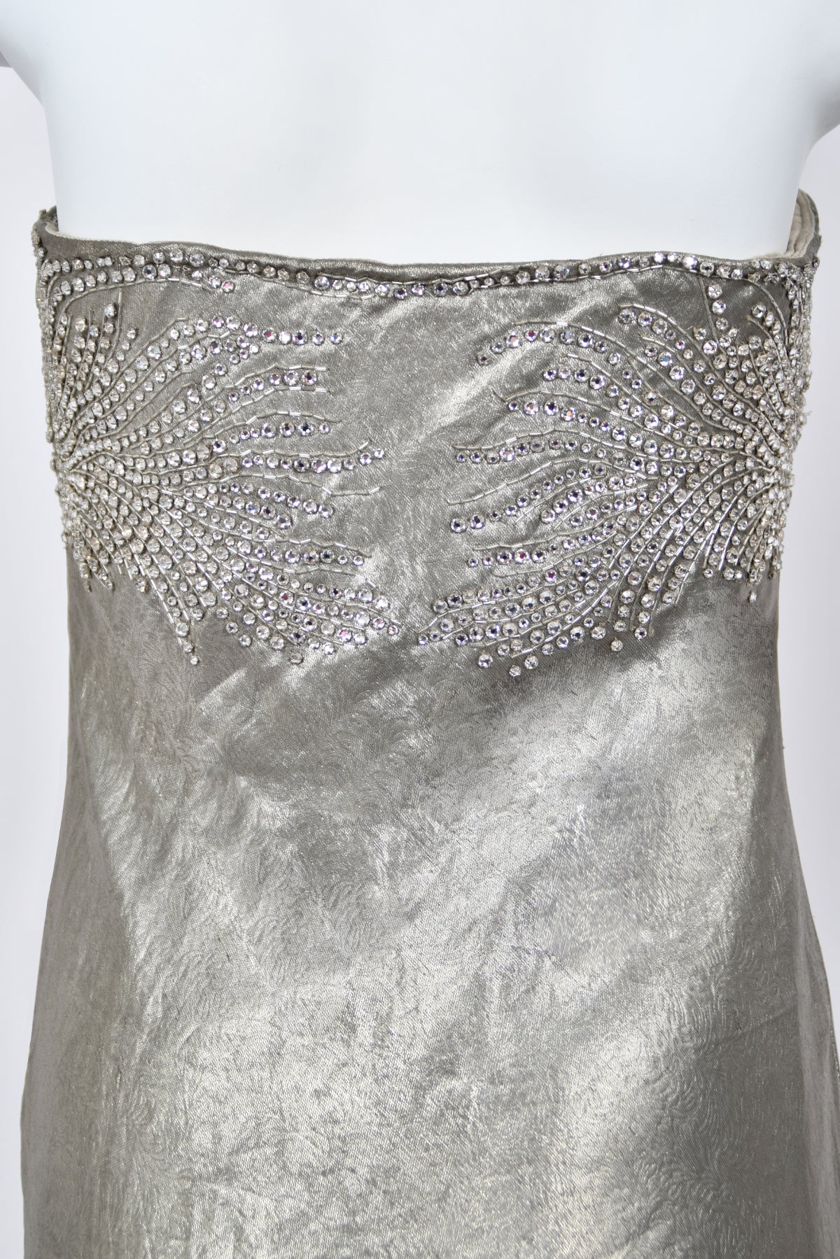 ralph lauren liquid silver dress liquid metal on this archival @ralphlauren from the S/S 2007 runway collection, ready for the coolest bride you know #2026bride #2027bride #nycbride #nycwedding #nycweddings #sustainablewedding #antibride #consignmentshop #weddingdressshopping