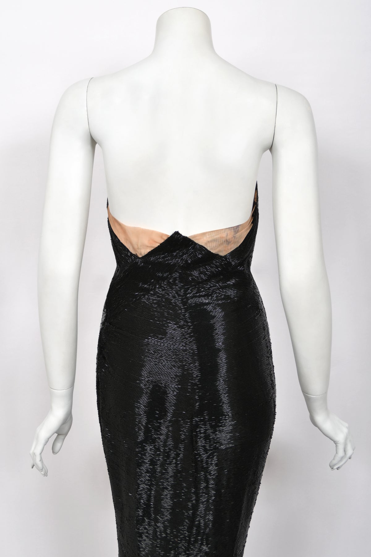 1943 Gilbert Adrian Custom Couture for Lana Turner Fully Beaded Hourglass Trained Gown