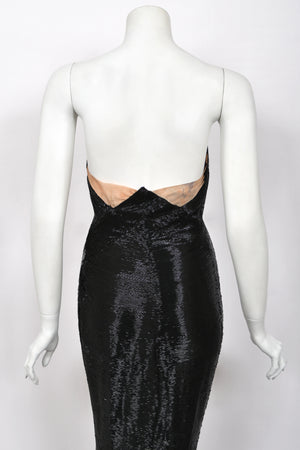 1943 Gilbert Adrian Custom Couture for Lana Turner Fully Beaded Hourglass Trained Gown