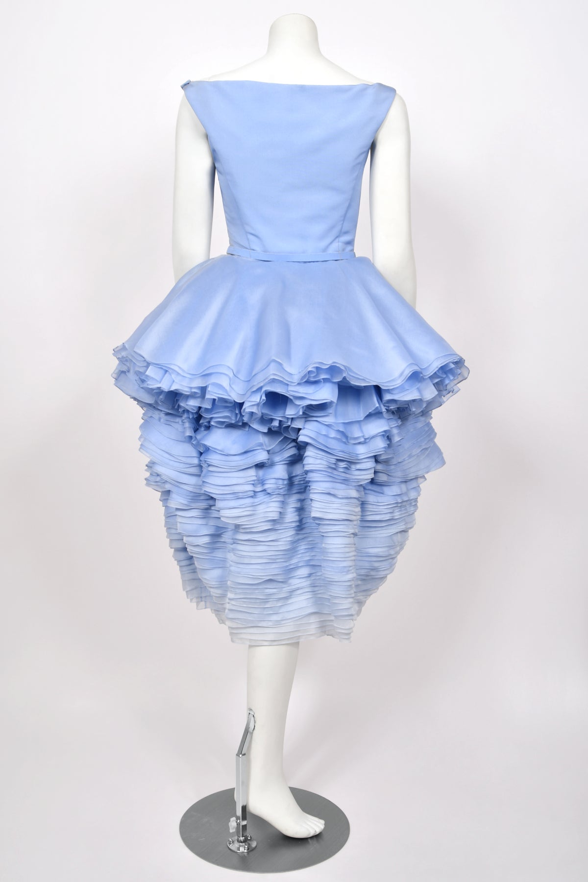 2015 Ralph &amp; Russo Haute Couture Runway 'Blooming' Ombré Blue Silk Sculptural Dress