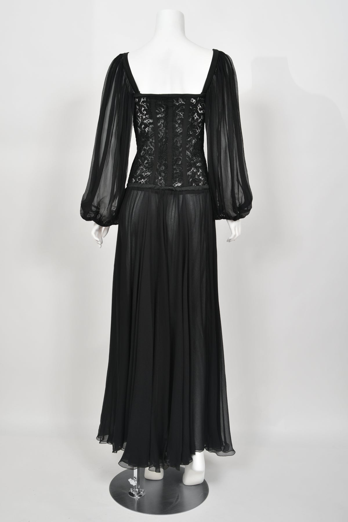 Vintage 1988 Yves Saint Laurent Documented Black Sheer Silk & Boned Lace Bustier Dress - Timeless Vixen Vintage 1988 Yves Saint Laurent Documented Black Sheer Silk & Boned Lace Bustier Dress - Timeless Vixen