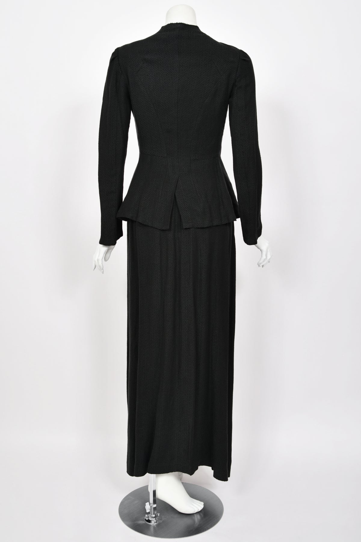 1998 Yohji Yamamoto Editorial Herringbone Button-Up Boned Jacket &amp; Maxi Skirt w/Tags