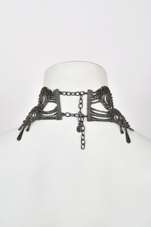 2000 Christian Dior by John Galliano Belle Époque Inspired Crescent Motif Oversized Choker