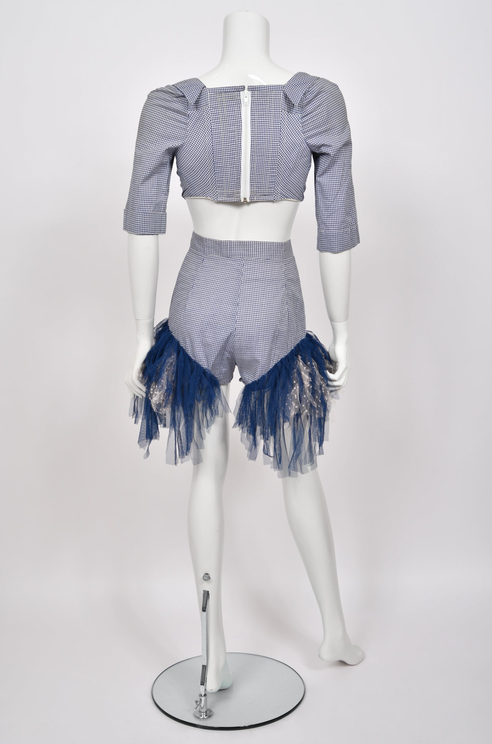 1992 s/s Vivienne Westwood Iconic Gingham Corset & Tulle-Trimmed
