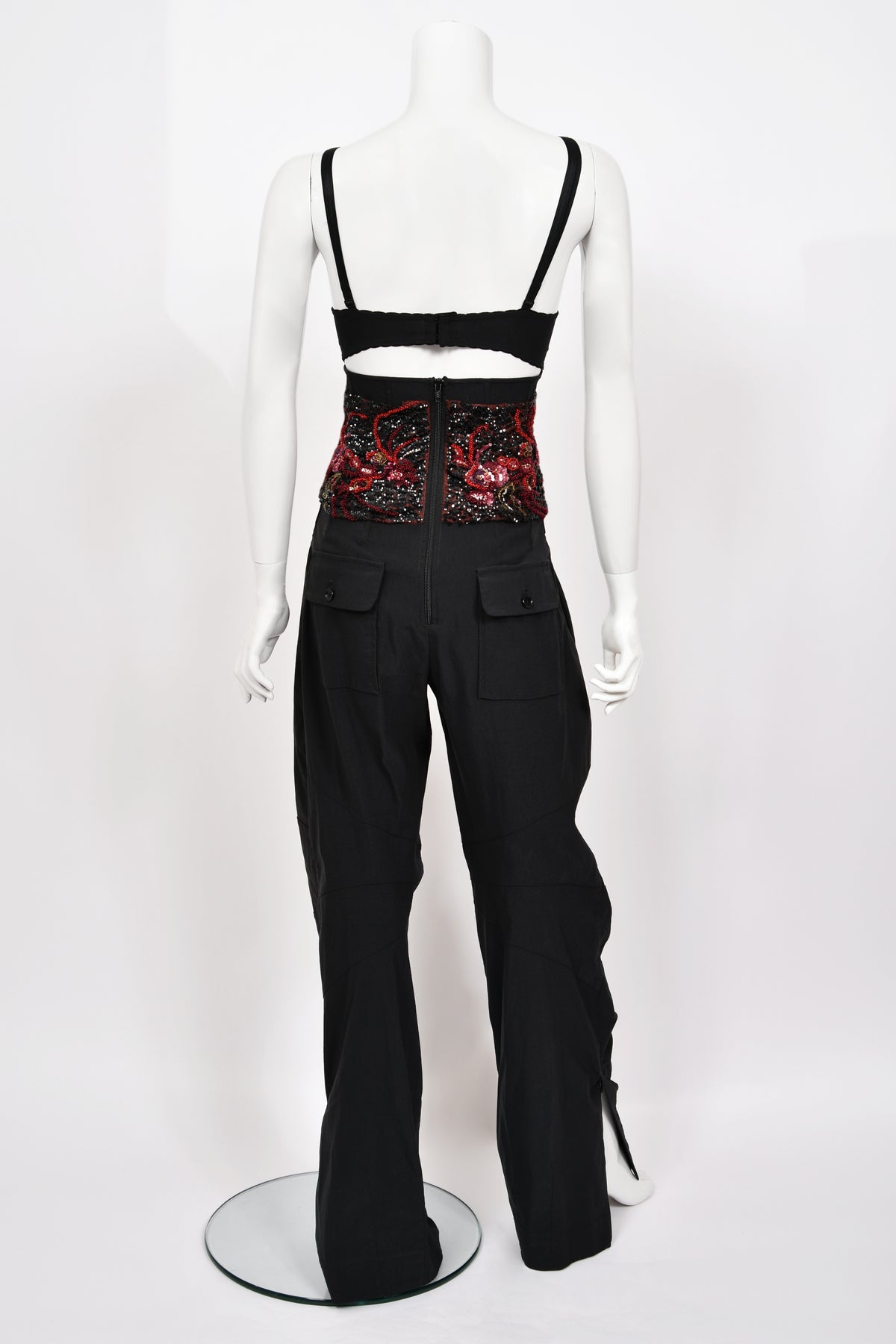 1999 Dolce &amp; Gabbana Custom Couture for Whitney Houston Beaded Bustier Jumpsuit