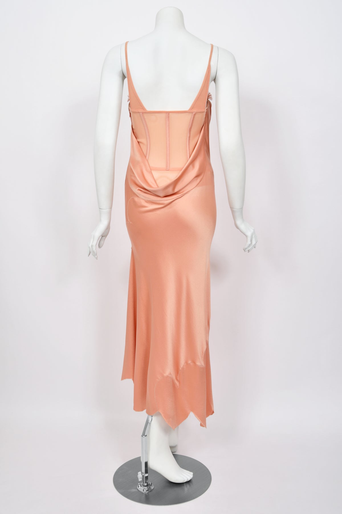 2004 Alexander McQueen Runway Pink Silk Bustier Bias-Cut Dress w/ Tags