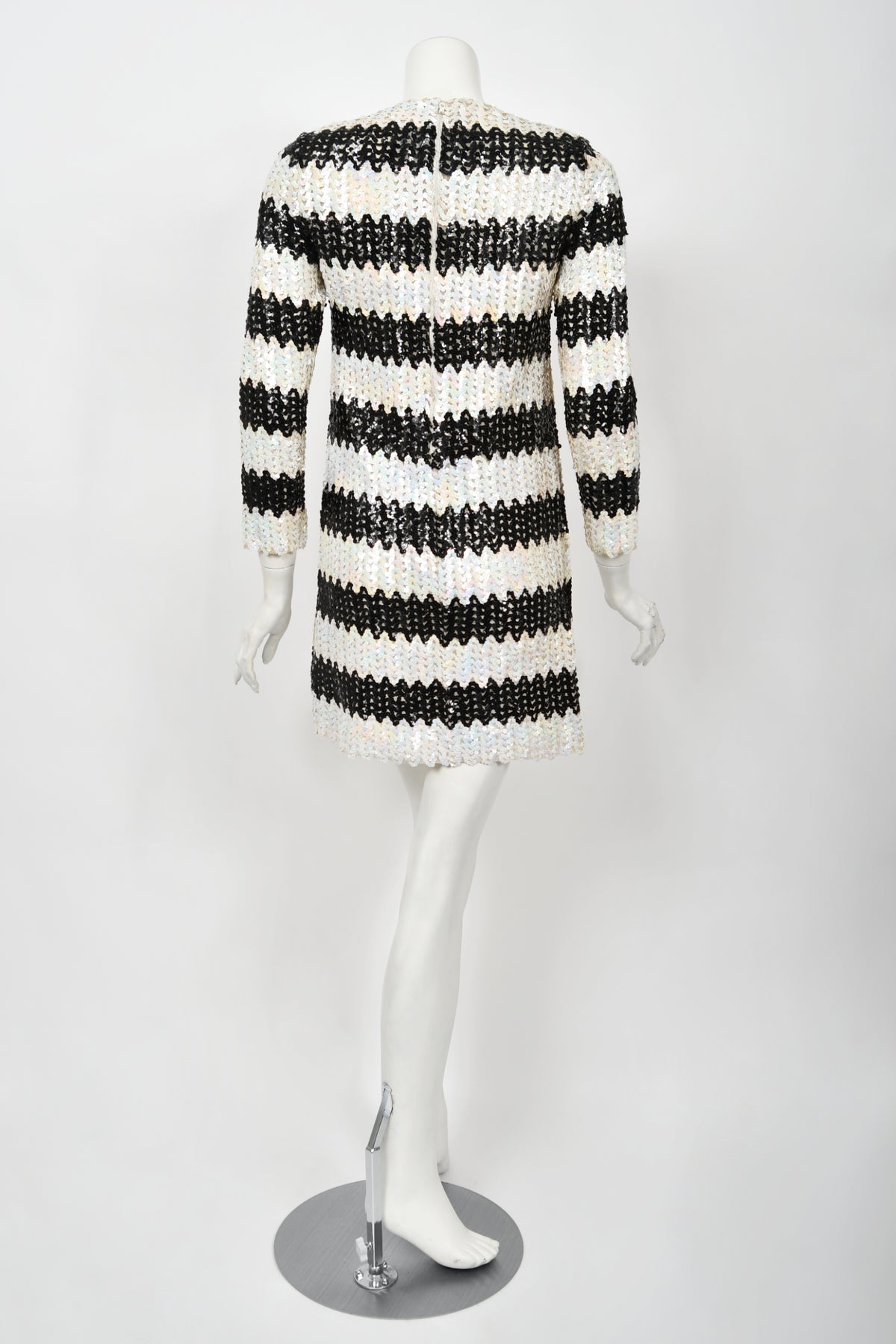 1966 Betsey Johnson for Paraphernalia Documented Sequin Mod Mini Dress