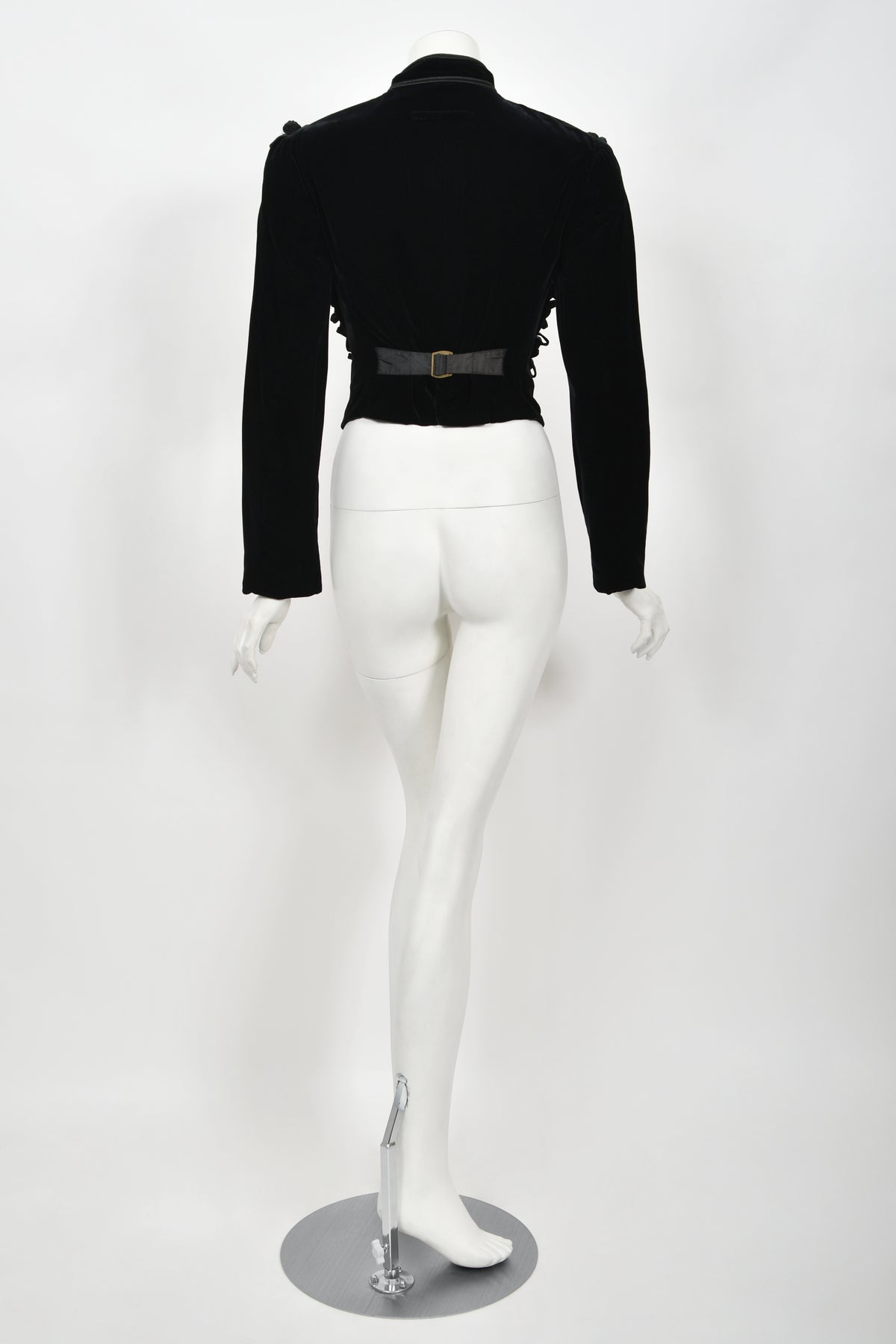 1991 Jean Paul Gaultier Documented Cher Worn Black Velvet Corset Cage Jacket