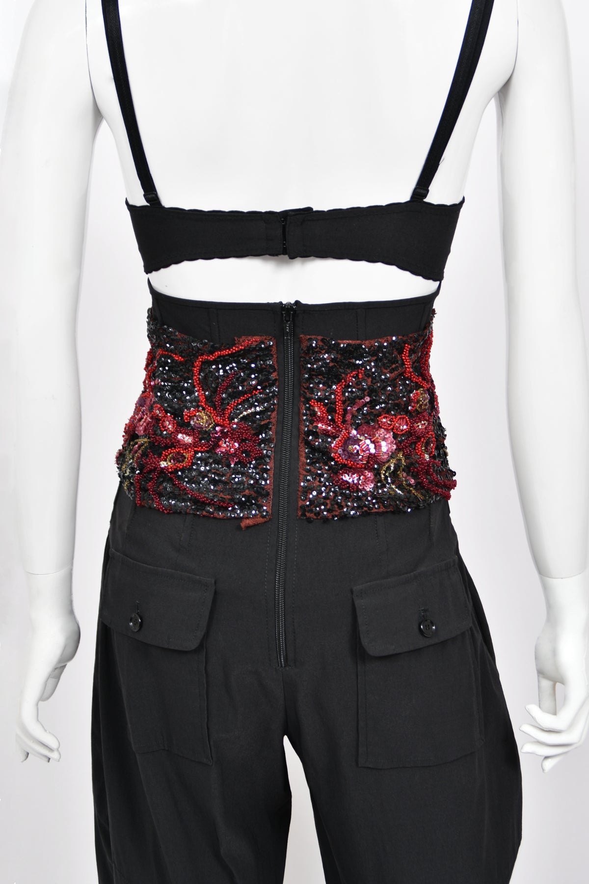 1999 Dolce &amp; Gabbana Custom Couture for Whitney Houston Beaded Bustier Jumpsuit