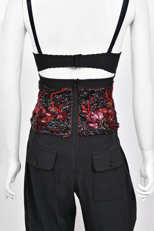 1999 Dolce & Gabbana Custom Couture for Whitney Houston Beaded Bustier Jumpsuit