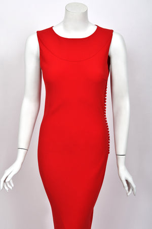 2012 Christian Dior by John Galliano Cruise Collection Ruby Red Silk Draped Backless Bias-Cut Gown