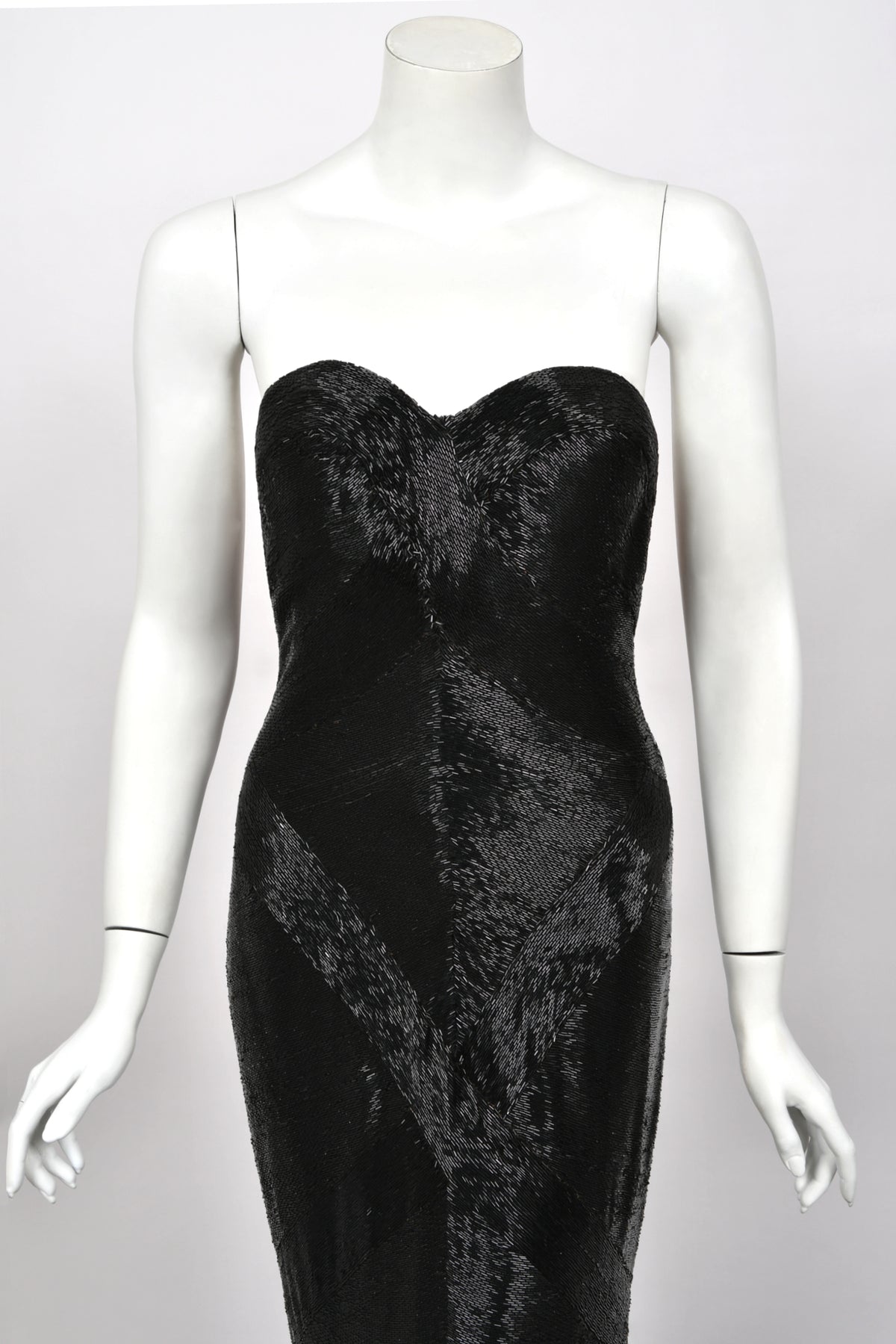 1943 Gilbert Adrian Custom Couture for Lana Turner Fully Beaded Hourglass Trained Gown