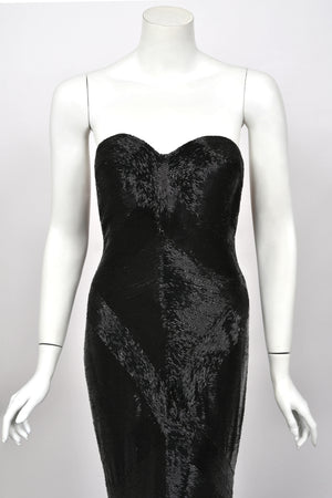 1943 Gilbert Adrian Custom Couture for Lana Turner Fully Beaded Hourglass Trained Gown