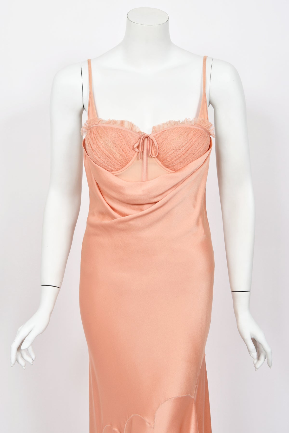 2004 Alexander McQueen Runway Pink Silk Bustier Bias-Cut Dress w/ Tags